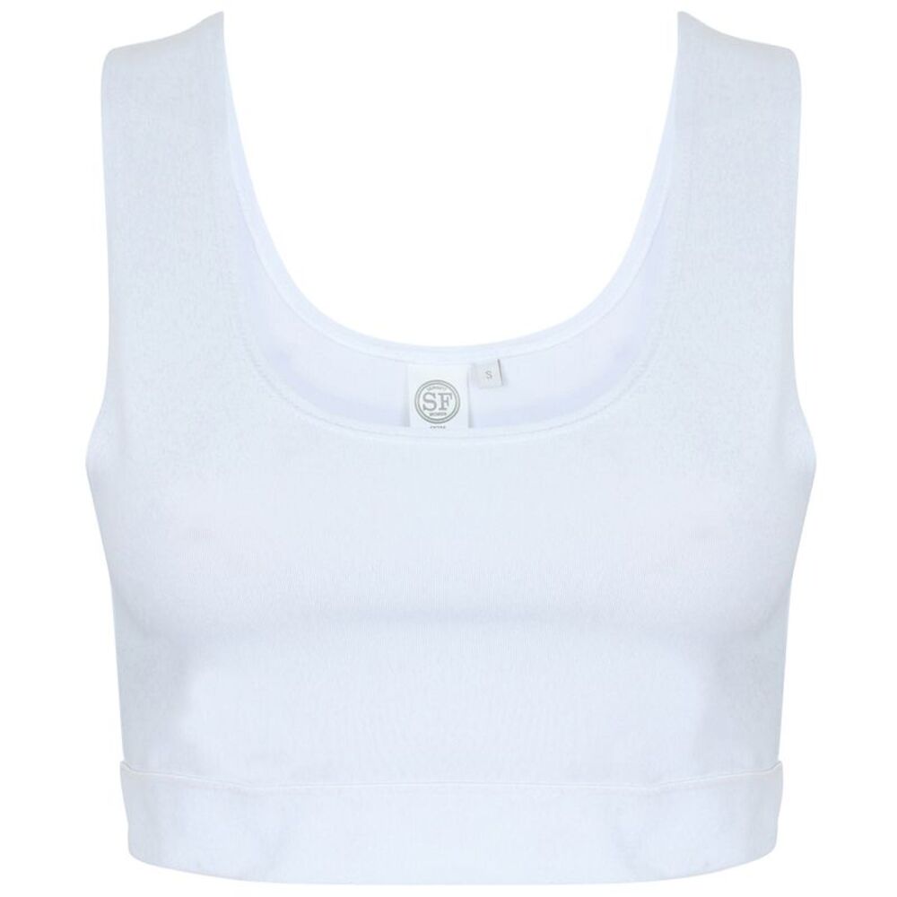 Skinni Fit Womens/Ladies Fashion Crop Top / White/White